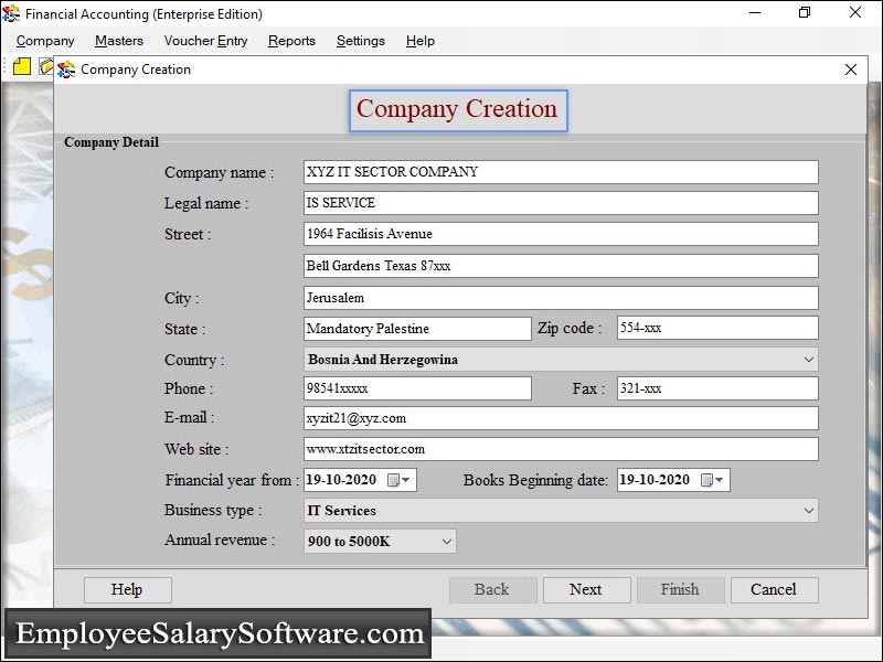 Screenshot of Enterprise Accounting Software