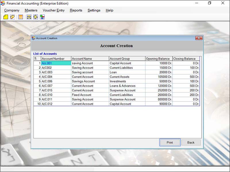 Screenshot of Standard Accounting Software 3.0.1.5