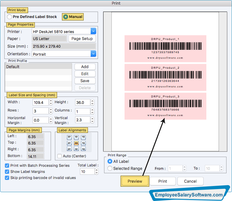Screenshots of Barcode Label Software Mac to know how to create
