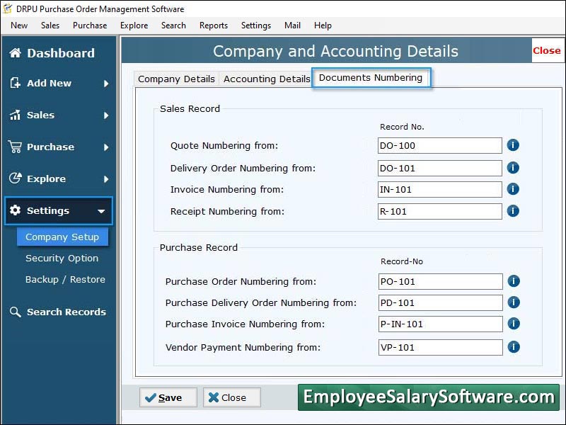 Screenshot of PO Management Software 5.3.3.2