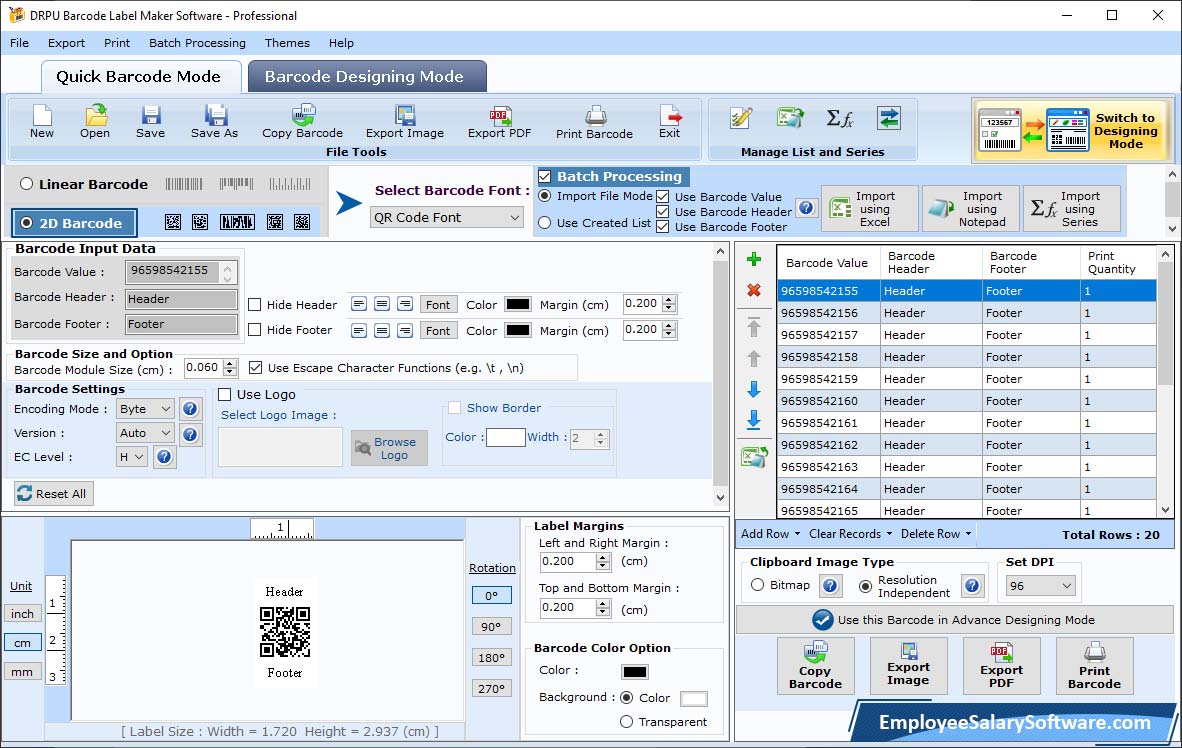 Barcode Label Software - Professional