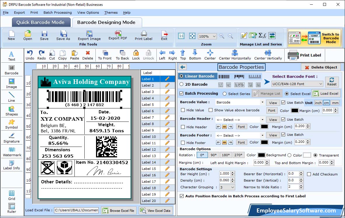 Barcode  Properties 