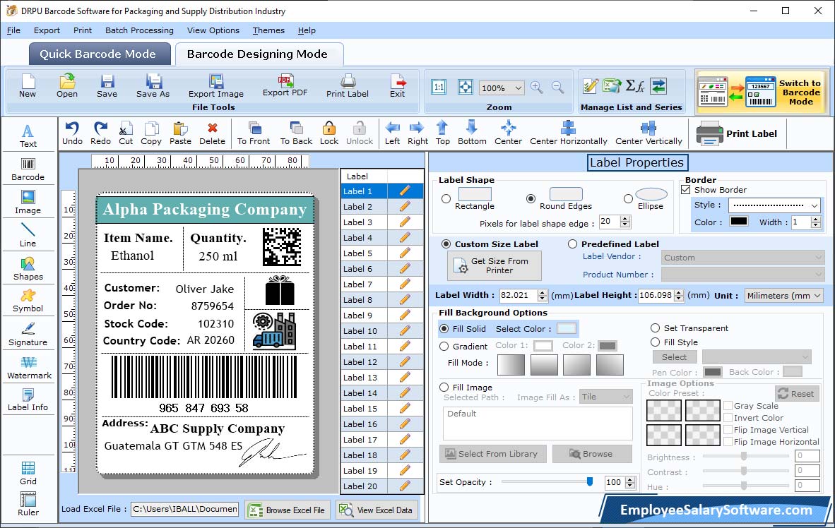 Label Properties 