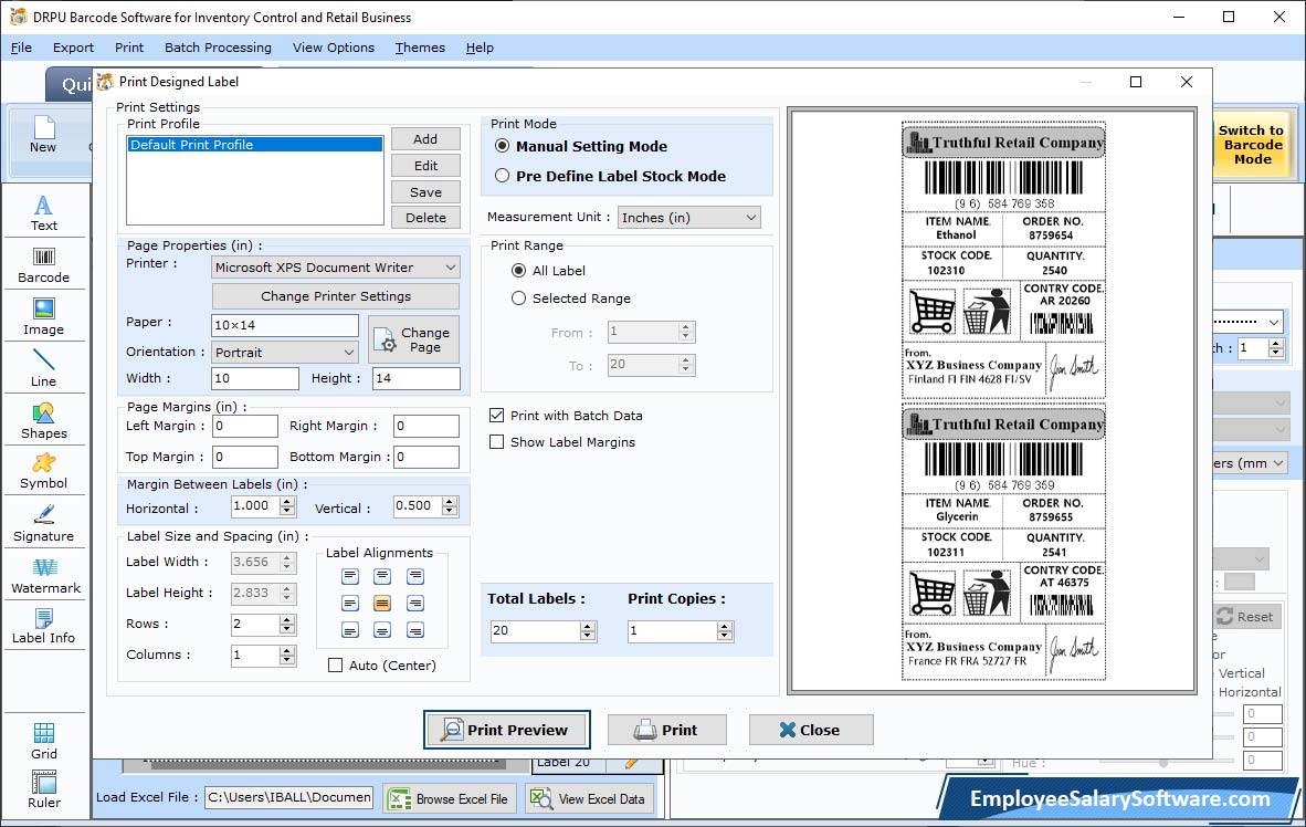 print Properties 