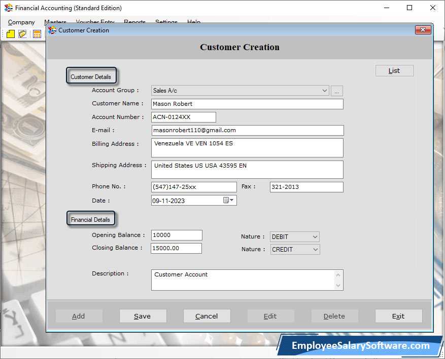 Financial Accounting Software (Standard Edition)