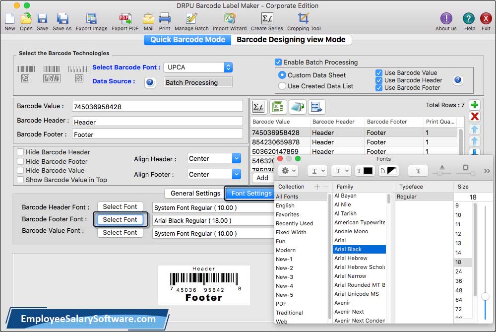 font Properties 