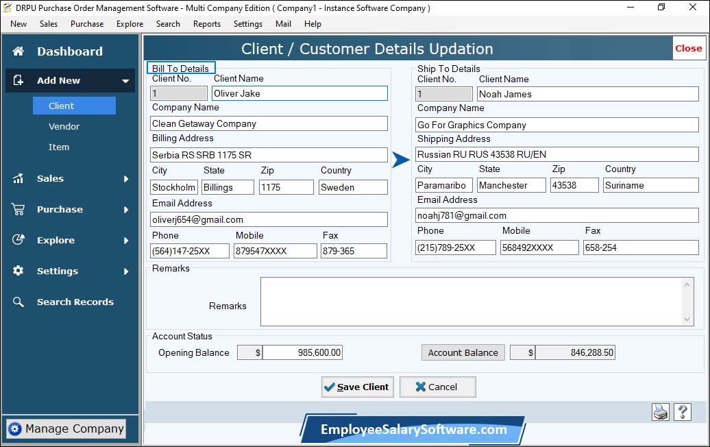 Multi Company Purchase Order Management Software