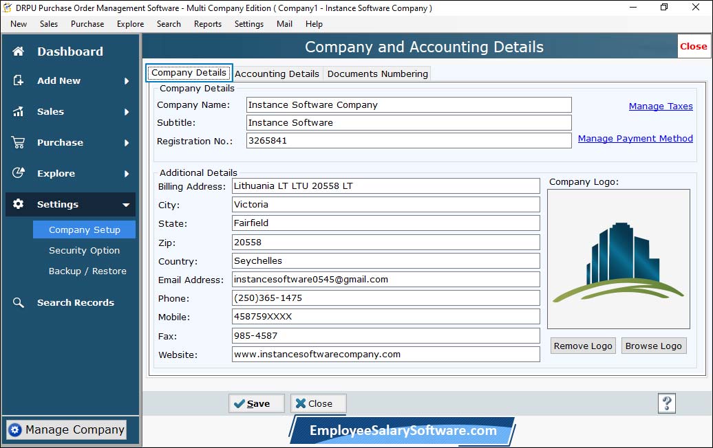 Multi Company Purchase Order Software