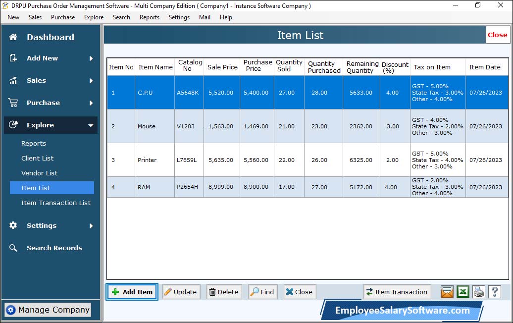 Multi Company Purchase Order Software