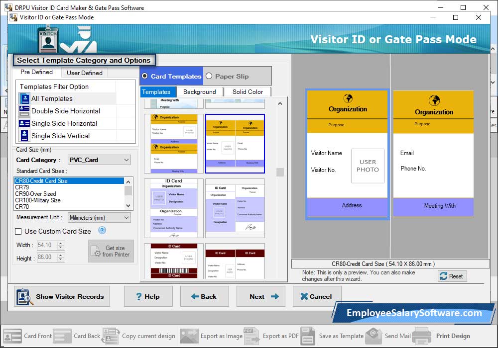 Visitor ID Card Design Software